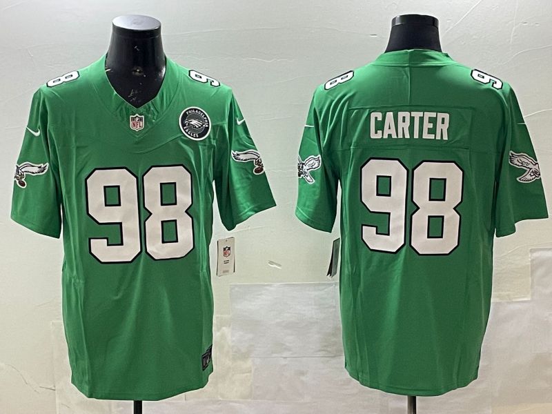 Men Philadelphia Eagles #98 Carter Green three generations 2025 Nike Vapor Limited NFL Jersey style 3->philadelphia eagles->NFL Jersey